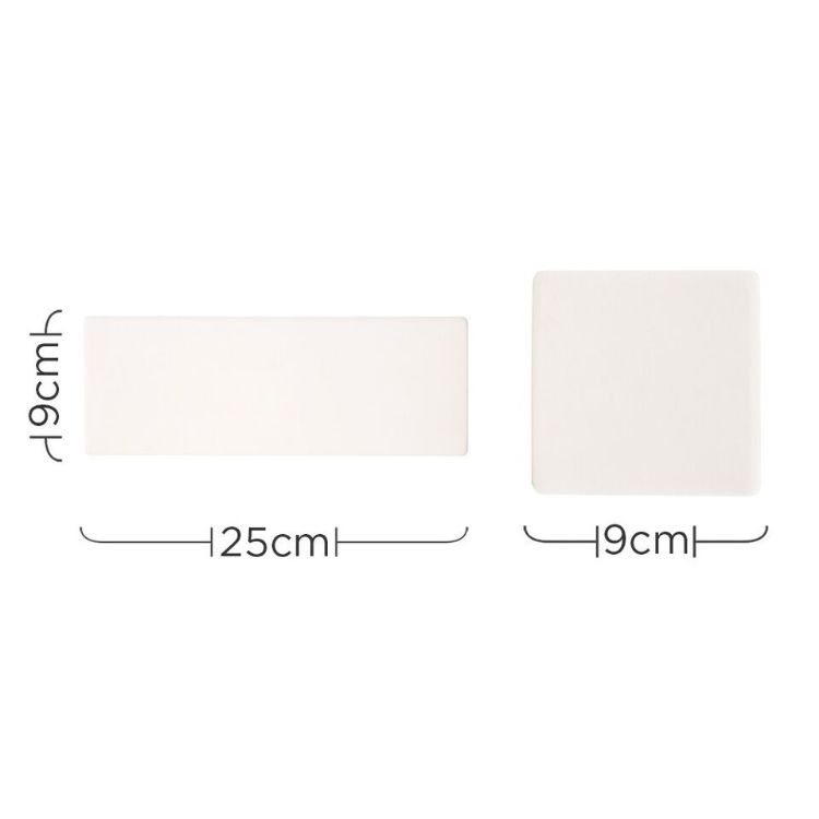 Picture of White Ceramic Wall Light Fitting Sconce Paintable Square Living Room Lighting