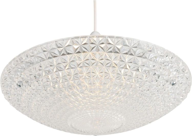 Picture of Crystal Ceiling Uplighter - Pendant Shade - Easy Fit Light Shade - Glass Effect