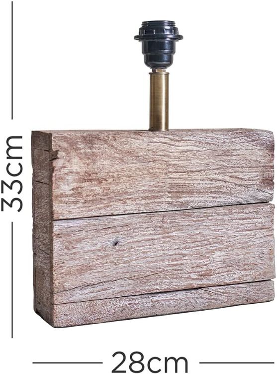 Picture of Natural Rustic Wood Table Lamp Base Lounge / Bedroom Light