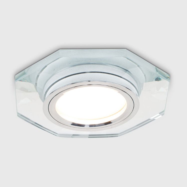 Picture of Chrome Glass Fire Rated Downlighter GU10 Downlight Spotlight Home Light Lighting