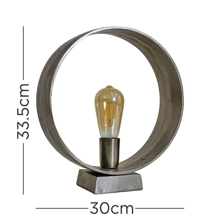 Picture of Gun Metal Circular Table Lamp Base Industrial Living Room Bedroom Light LED Bulb