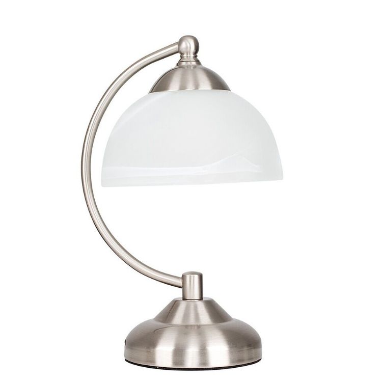 Picture of Traditional Table Lamp Frosted Glass Shades Antique Brass / Brushed Chrome Base
