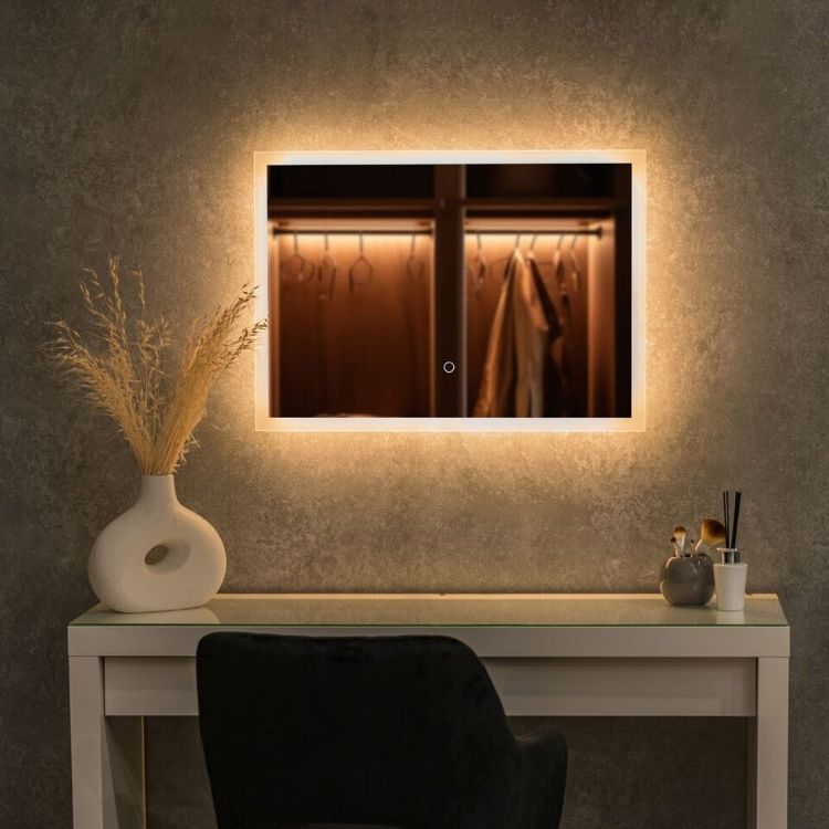 Picture of Illuminated LED Bathroom Mirror Anti Fog Touch Control Make Up Vanity Light IP44