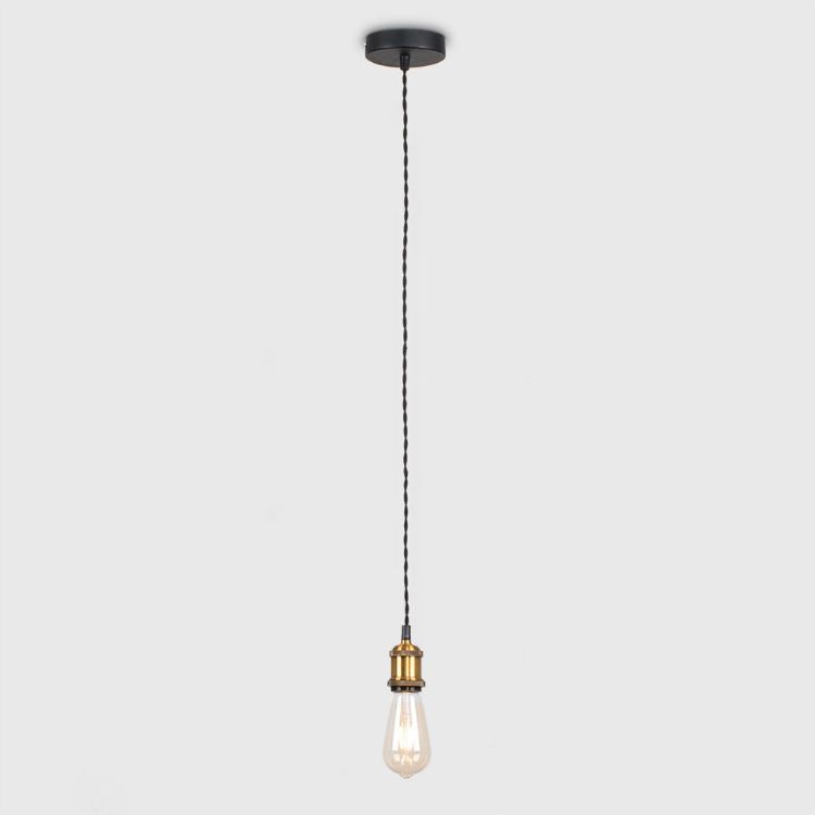 Picture of Black & Gold Ceiling Light Fitting Hanging Living Room Lighting Industrial