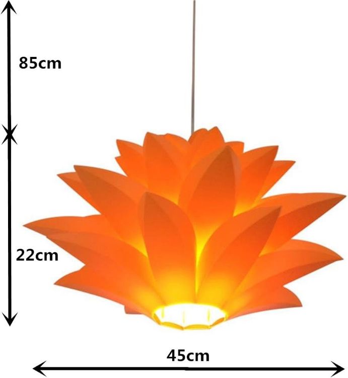 Picture of Modern DIY Orange Lotus Flower Ceiling Light Shade Pendant Lampshade Home Decor