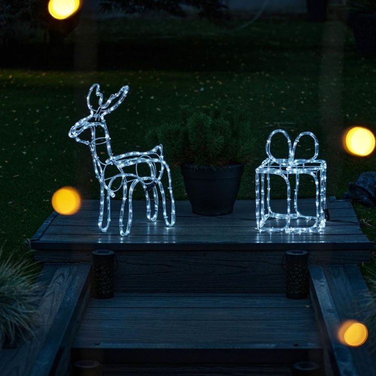 Picture of LED Reindeer / Christmas Present Lights Festive Cool White Indoor Outdoor Garden