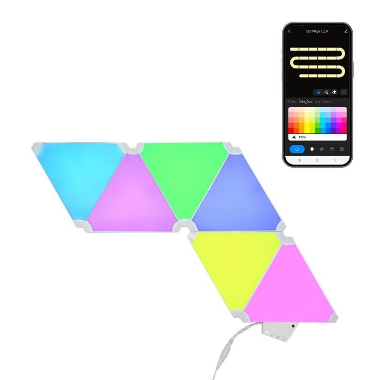 Picture of Smart RGBIC Triangle Light Kits App Control Music Sync Wall Panel Gaming Room