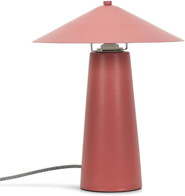 Picture of Coral Metal Table Lamp Tapered Lampshade Modern Living Room Bedroom Light