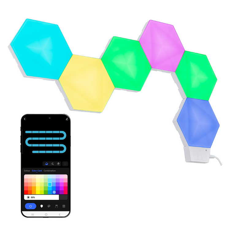 Picture of Smart RGBIC DIY Hexagon Light Kits App Control Music Sync Wall Panel Gaming Room