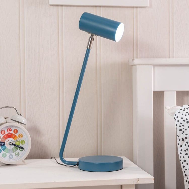 Picture of Blue Desk Lamp Integrated LED Task Light Kids Bedroom Study Adjustable Head