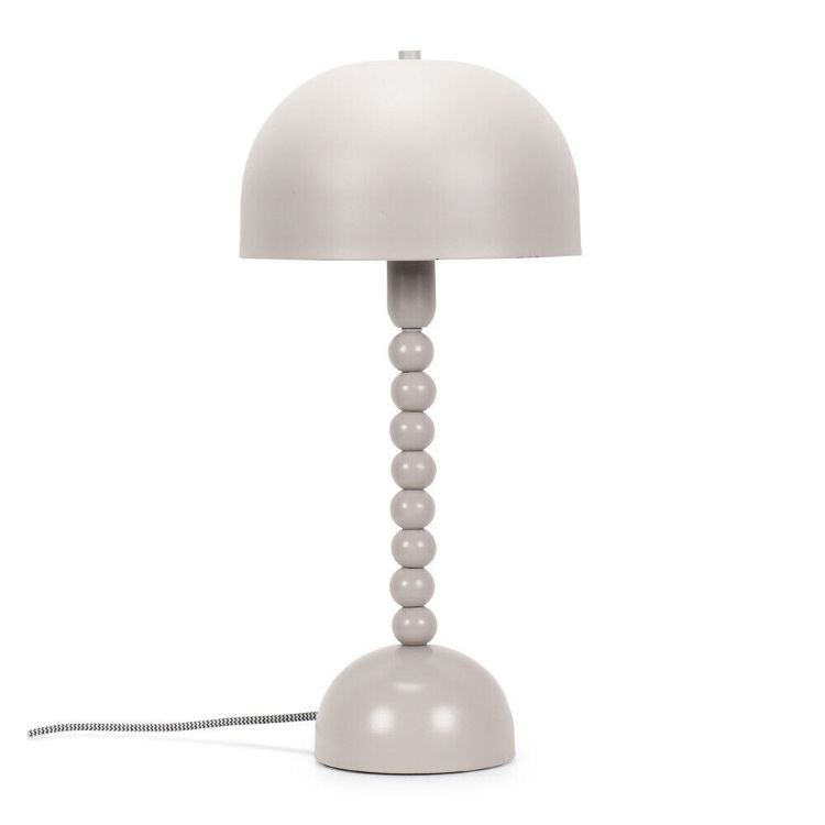 Picture of Grey Pebble Abstract Table Lamp Metal Dome Lampshade Modern Living Room Light
