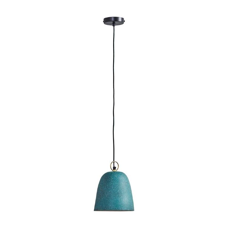 Picture of Ceiling Light Fitting Industrial Green Metal Domed Pendant Lampshade LED Bulb