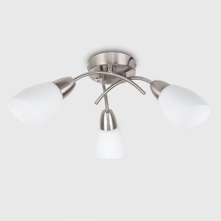 Picture of Traditional 3 Way LED Semi Flush Mount Ceiling Light Fitting Brushed Chrome