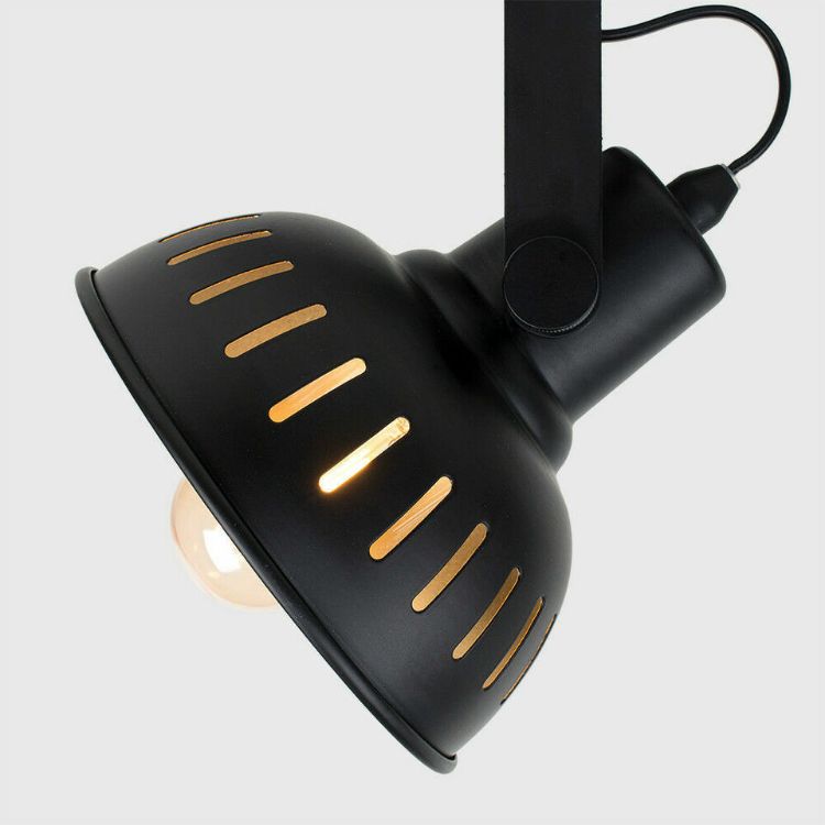 Picture of 3 Way Ceiling Light Fitting Industrial Black & Gold Adjustable Lighting LED Bulb