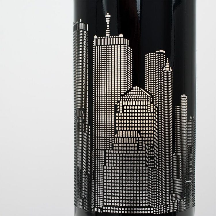 Picture of New York Skyline Touch Table Lamp Bedside 21CM Gloss Black Light LED Bulbs