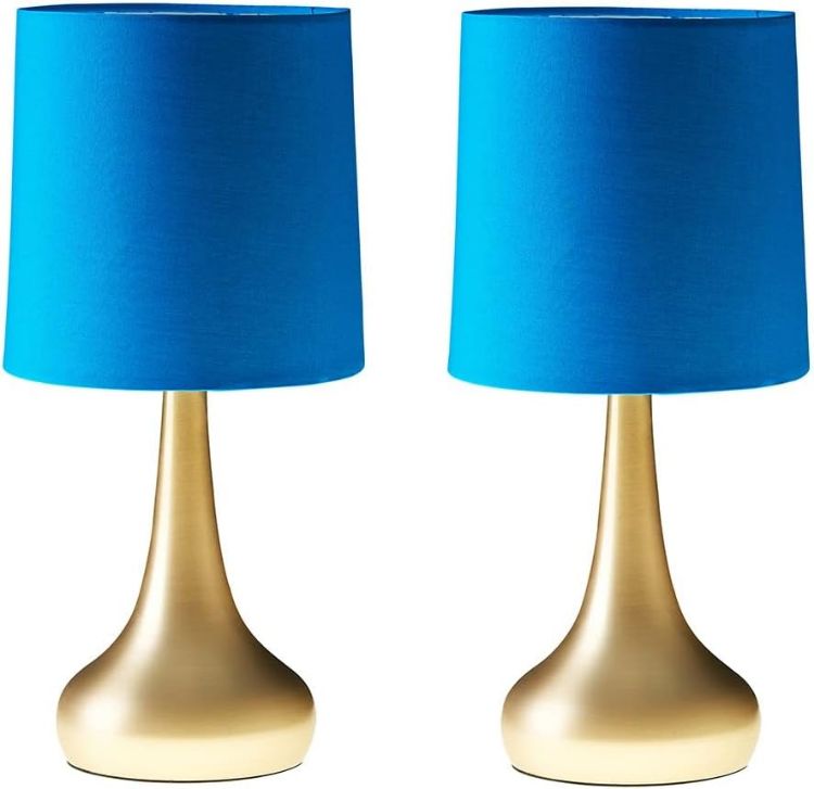 Picture of 2 x Touch Table Lamps 34cm Dimmable Dimmer Bedside Lights Living Room LED Bulb  