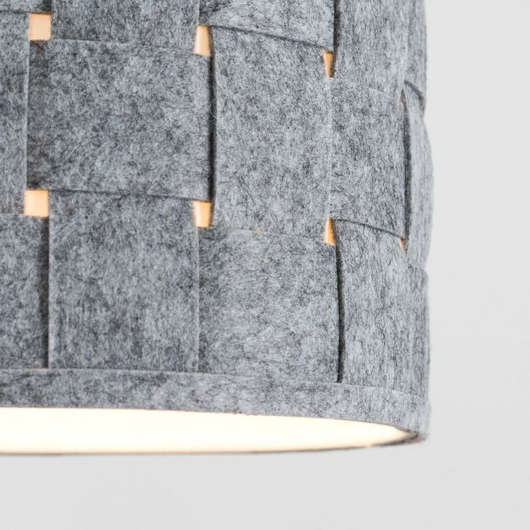 Picture of Ceiling Light Shade Modern Grey Felt Weave Design Easy Fit Drum Lampshade Home