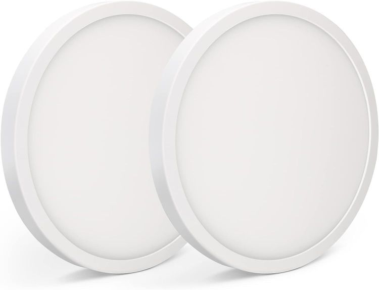 Picture of 6W Slim Round LED Ceiling Light 6500K Small Flush Cool White Lighting Ceiling for Hallway, Balcony, Kitchen, Corridor, Stairwell 𝐏𝐚𝐜𝐤 of 2