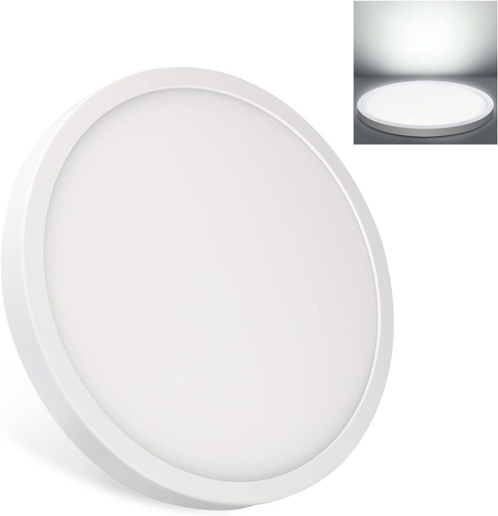 Picture of Taoellen Bathroom Ceiling Light,  6W Slim Round LED Ceiling Light 6500K, φ95mm 3.74inch Small Flush Cool White Lighting Ceiling for Hallway, Balcony, Kitchen, Corridor, Stairwell 𝐏𝐚𝐜𝐤 of 2