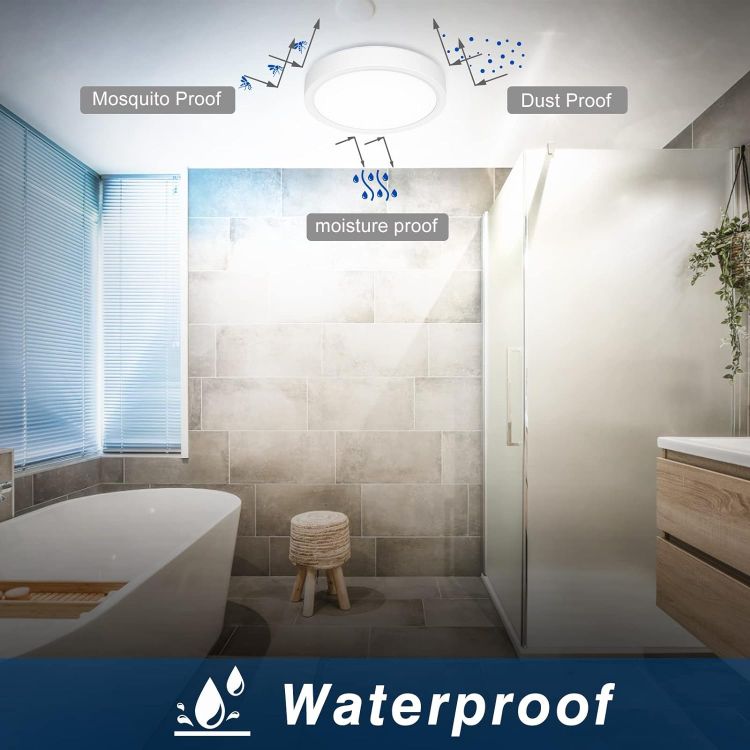 Modern white LED ceiling light for bathroom and kitchen