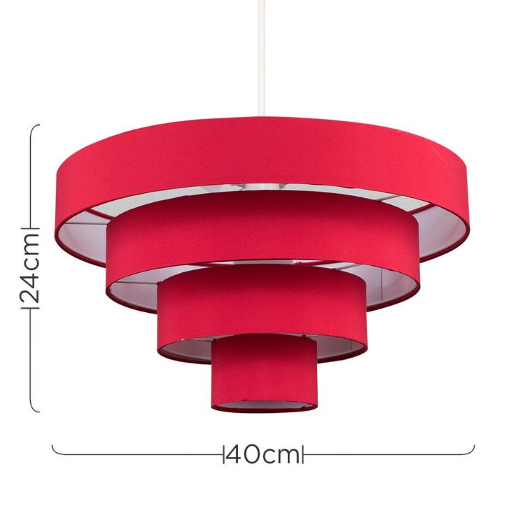 Picture of Modern 4 Tier Ceiling Light Shade Easy Fit Fabric Lampshade Pendant LED Lighting