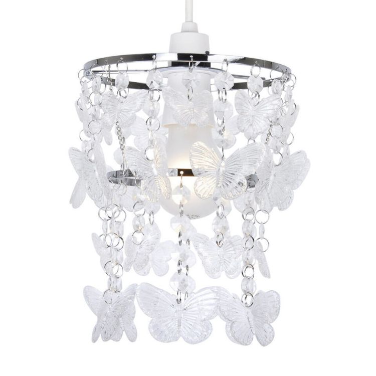 Picture of Modern Clear Acrylic Butterfly Ceiling Pendant Light Shade for Bedroom, Living Room, Hallway