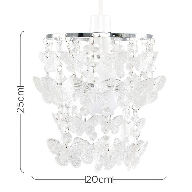 Picture of Modern Clear Acrylic Butterfly Ceiling Pendant Light Shade for Bedroom, Living Room, Hallway