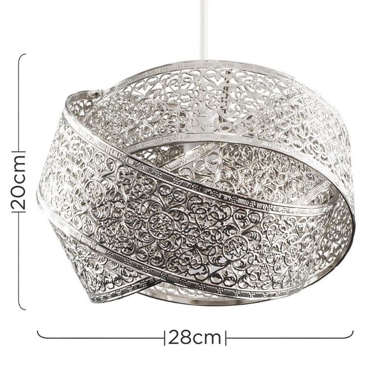 Picture of  Modern Brushed Chrome Artistic Intertwined Rings Design Ceiling Pendant Light Shade