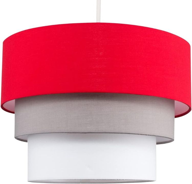 Picture of Stylish Tiered Fabric Ceiling Pendant Light Shade, Elevate Your Bedroom or Living Room Ambiance
