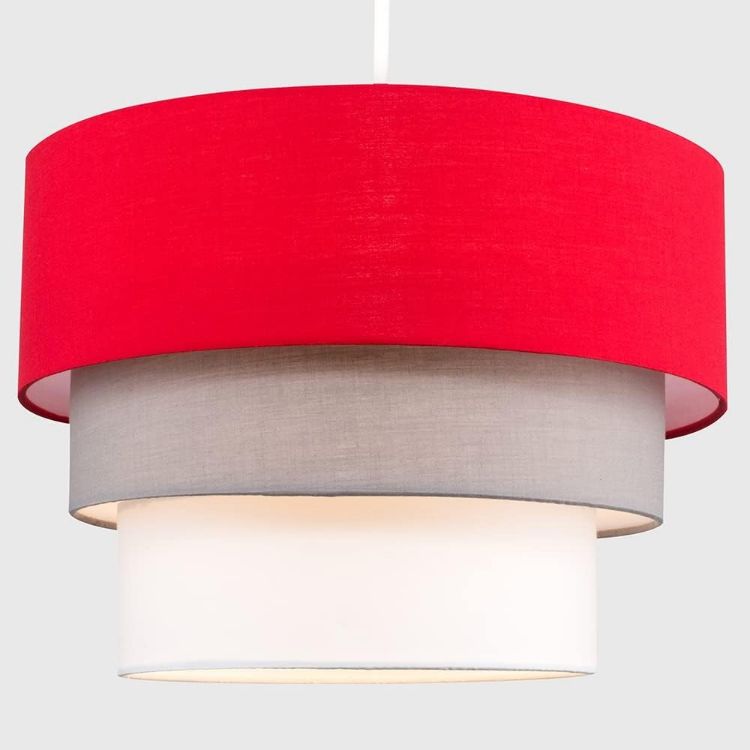 Picture of Stylish Tiered Fabric Ceiling Pendant Light Shade, Elevate Your Bedroom or Living Room Ambiance