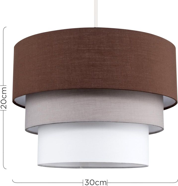 Picture of Modern Tiered Fabric Ceiling Pendant Light Shade, Illuminate Your Bedroom or Living Room with LED Elegance
