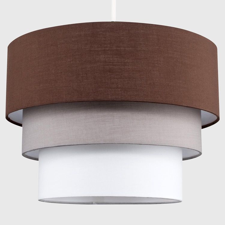 Picture of Modern Tiered Fabric Ceiling Pendant Light Shade, Illuminate Your Bedroom or Living Room with LED Elegance