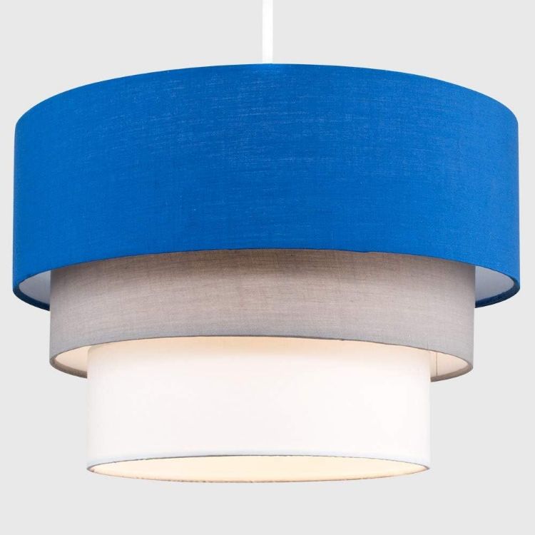 Picture of Tiered Fabric LED Ceiling Pendant Lampshade, Stylish Lighting for Bedroom and Living Room