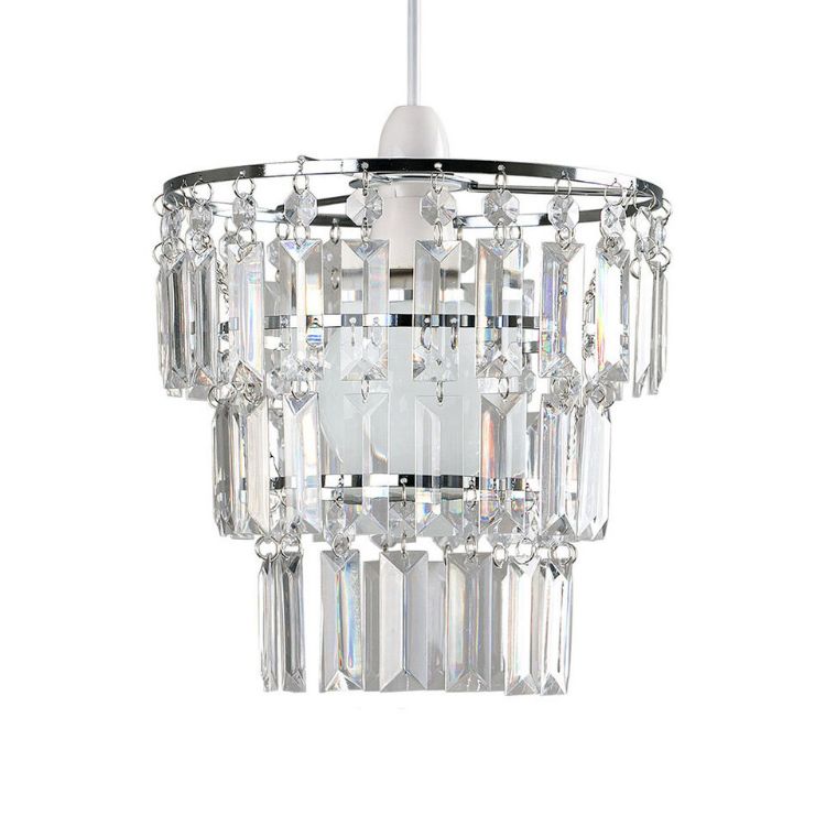 Picture of Lampshade Ceiling Pendant Light Shade Acrylic Crystal Easy Fit Chandelier Modern