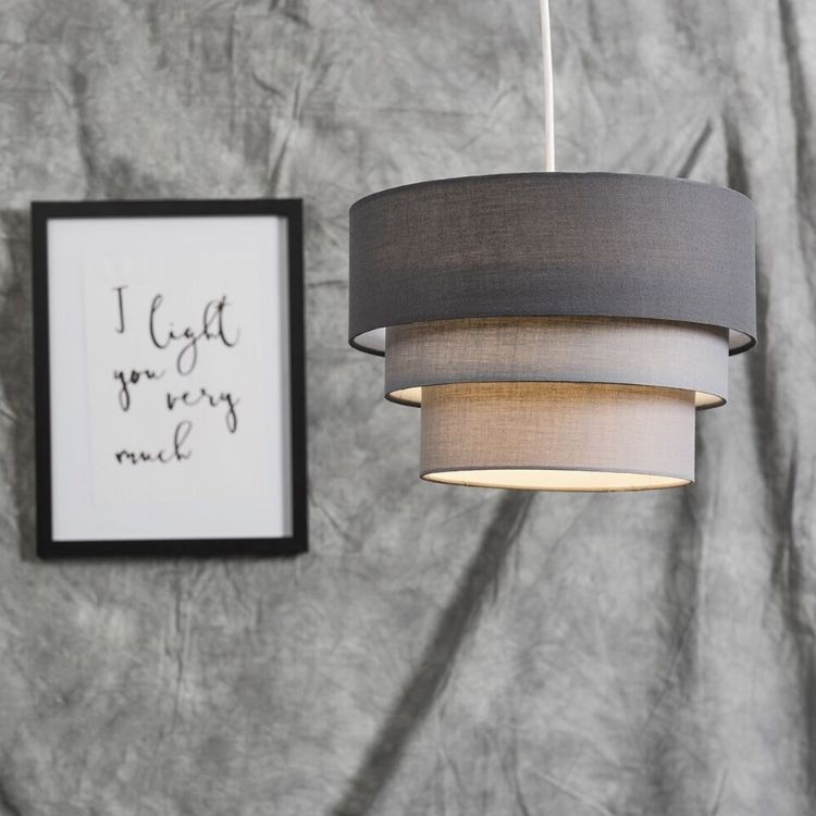 Picture of LED Tiered Fabric Pendant Lamp for Bedroom and Living Room