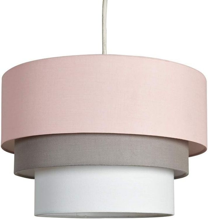 Picture of LED Tiered Fabric Pendant Lamp for Bedroom and Living Room Ambiance