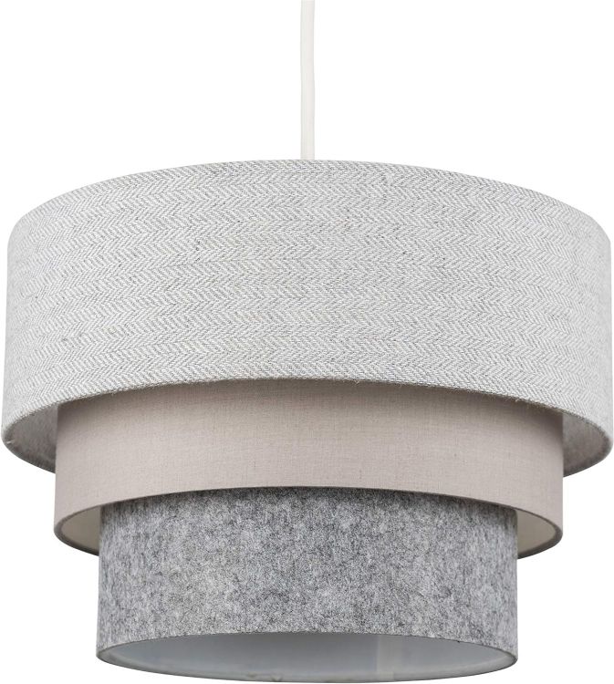 Picture of LED Tiered Fabric Ceiling Pendant Lamp for Bedroom and Living Room