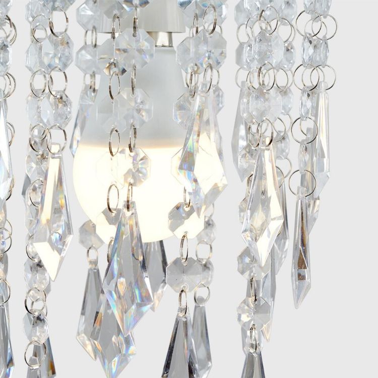 Picture of Chandelier Design Ceiling Pendant Light Shade with Clear Acrylic Jewel Effect Droplets For Bedroom, Hallways, Living Room Etc