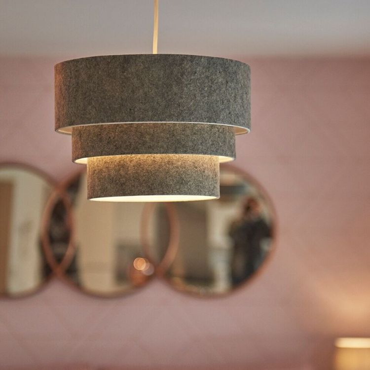 Picture of LED Tiered Fabric Ceiling Pendant Lamp for Bedroom