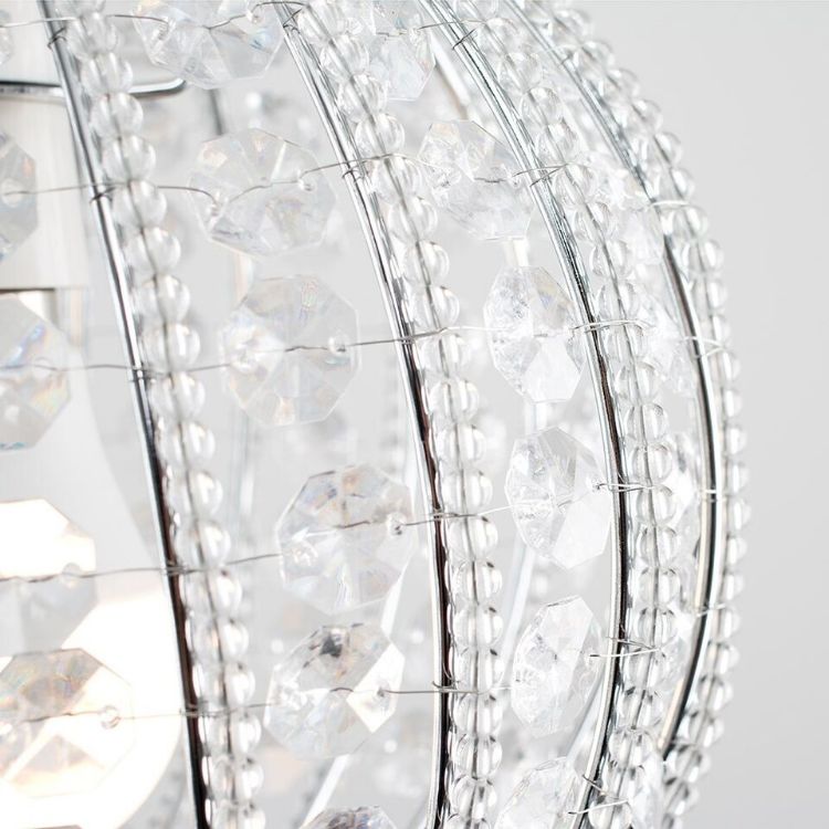 Picture of Ornate Lampshade Design Round Clear Acrylic Jewel Ceiling Light Shade Globe Pendant 