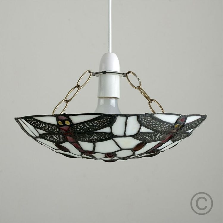 Picture of Retro Stained Glass Ceiling Light Shade Tiffany Style Easy Fit Pendant Lampshade