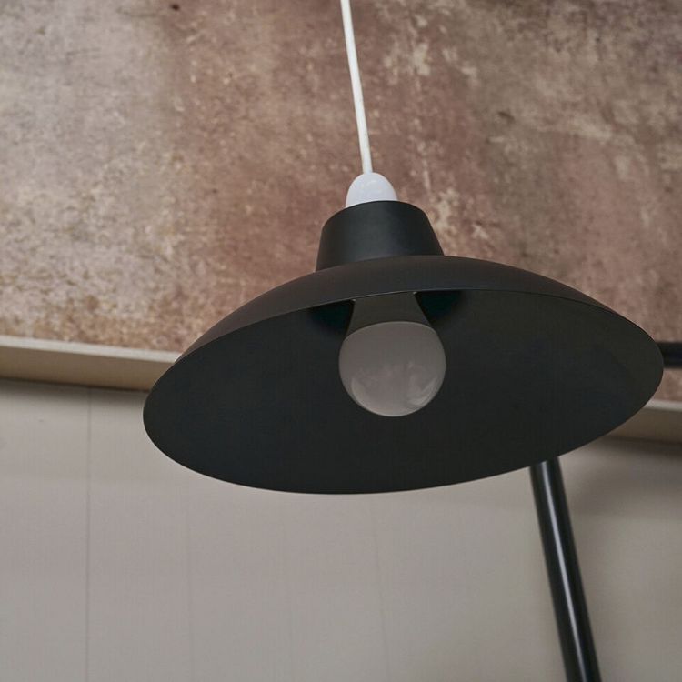 Picture of Vintage Vibes MiniSun Retro Matt Black Metal Ceiling Pendant Light Shade with LED Bulb