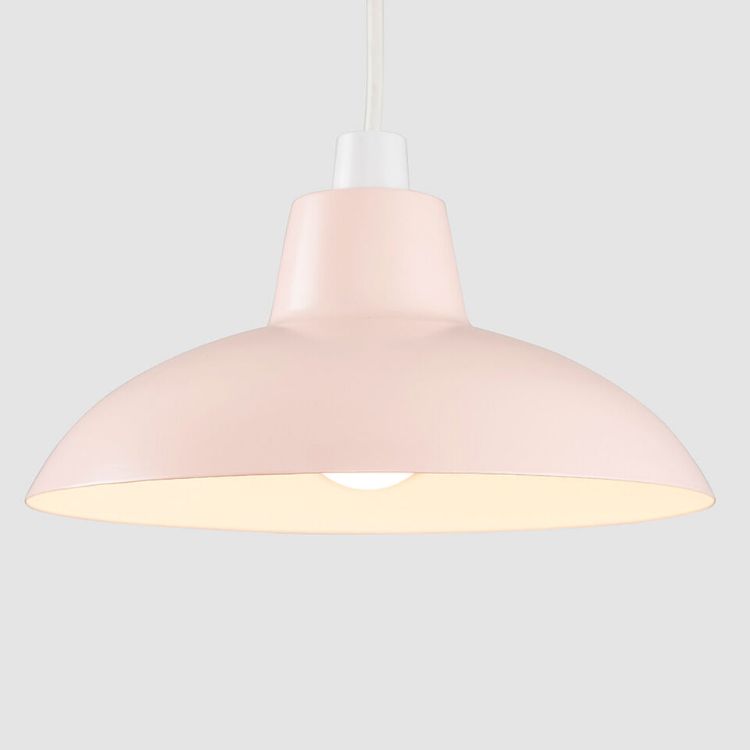 Picture of Retro Style Pink Metal Easy Fit Ceiling Pendant Light Shade for Kitchen & Living Room Lighting