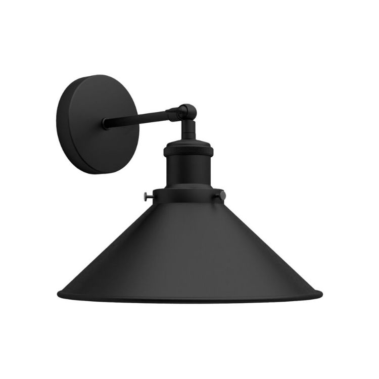 Picture of Vintage Industrial Black Wall Light Metal Lamp Shade Lights Cone Indoor Fitting