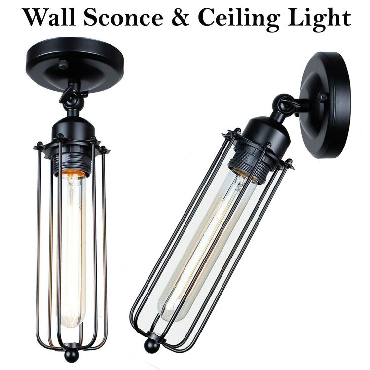 Picture of European Wall Light LOFT Wall Light American Country Industrial Wrought Iron Flute E27 Vintage Edison Wall Lamp Sconces