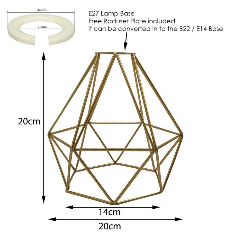 Picture of Industrial Vintage Retro Metal Diamond Shape E27 Pendant Ceiling Light Fixture