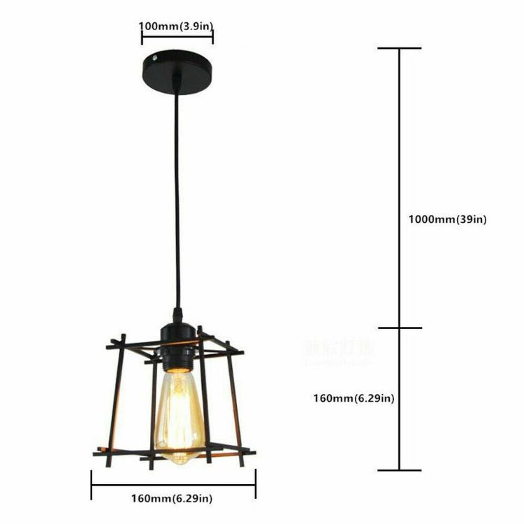 Picture of Hanging Cage Pendant Ceiling Lamp Shades Ceiling Lamp Shades For Ceilings Retro Lampshade Industrial Pendant Light 