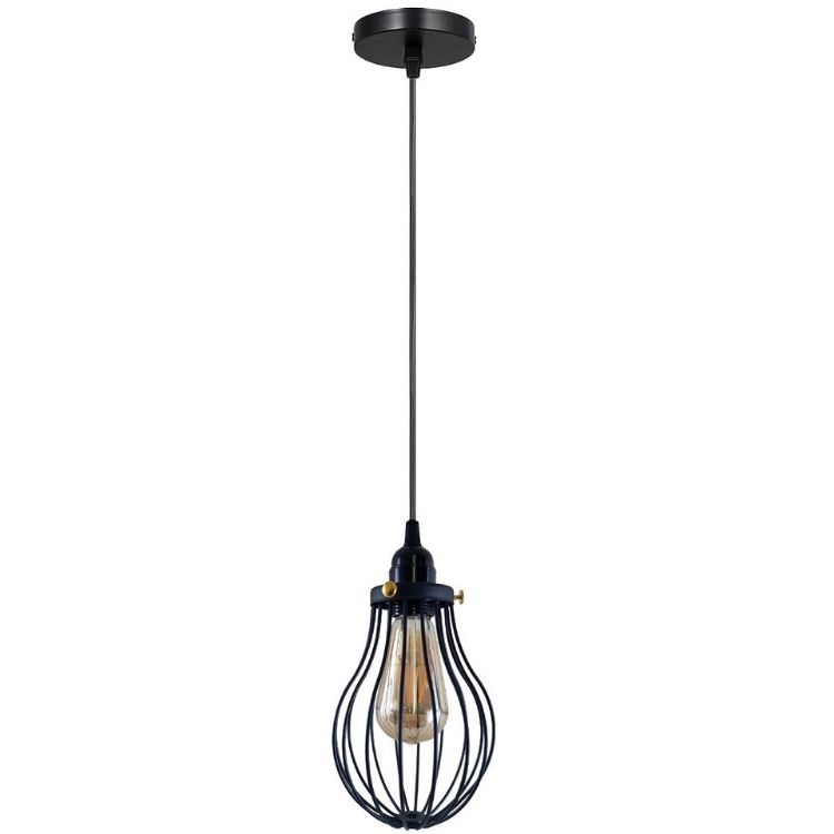 Picture of Pendant Light Modern Hanging Retro Lamp Vintage Industrial Metal Cage Ceiling UK