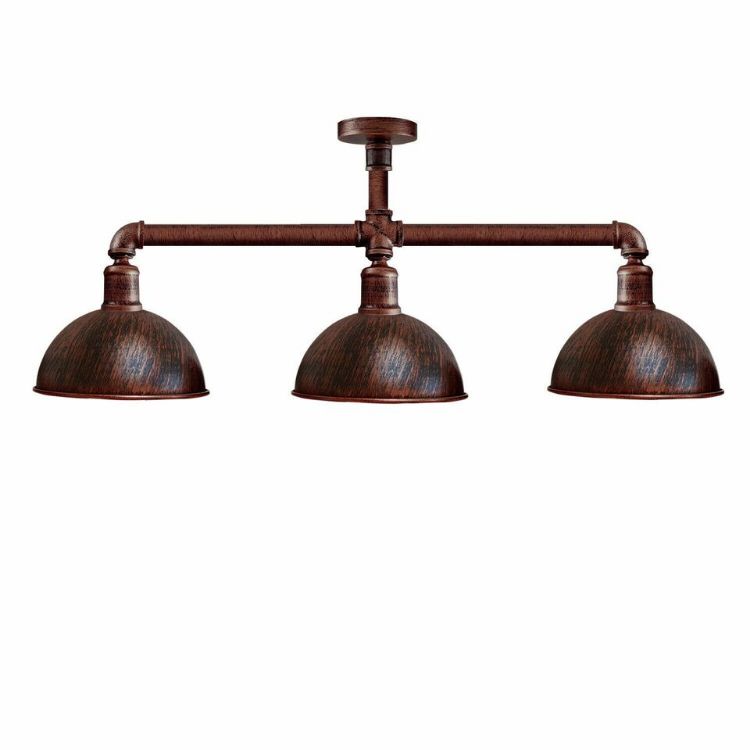 Picture of 3 Pendant Pipe Light Vintage Industrial 3 Head Ceiling Lamp For Hallways, Kitchen Etc