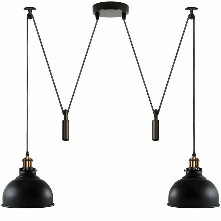 Picture of  2 Head Adjustable Metal Pendant Lamp Vintage Retro Industrial Ceiling Light Retro